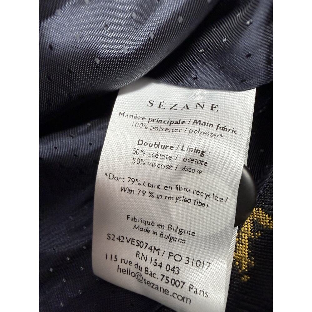 Sezane Terry Jacket 34 XS Leopard Jacquard Cropped Button Front - Picture 11 of 11